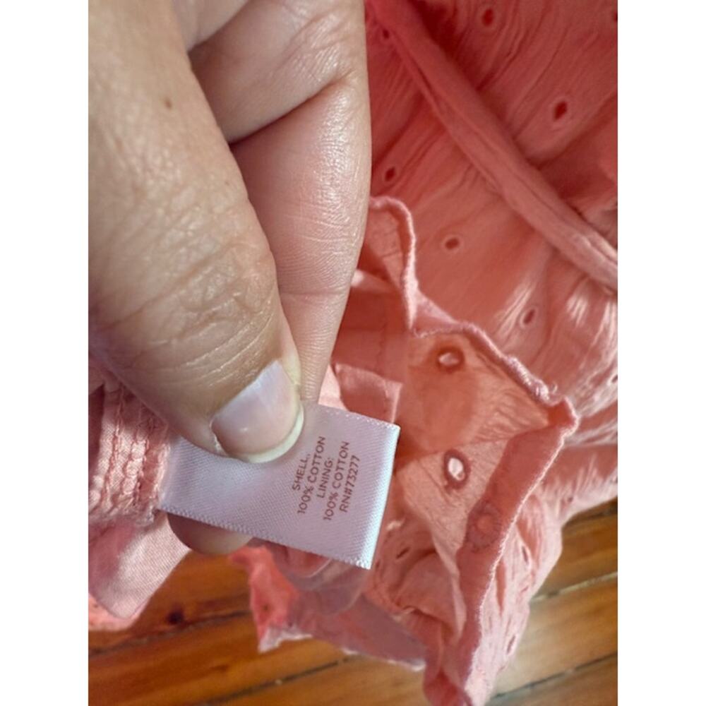 PINK EYELET LAURNE CONRAD DRESS SIZE LARGE - Picture 4 of 6
